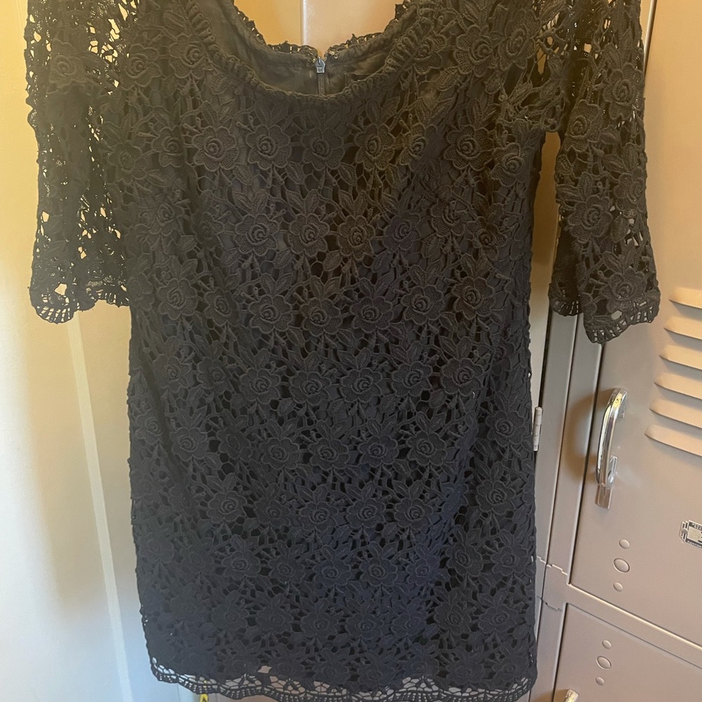 White House Black Market Floral Appliqué Dress-8